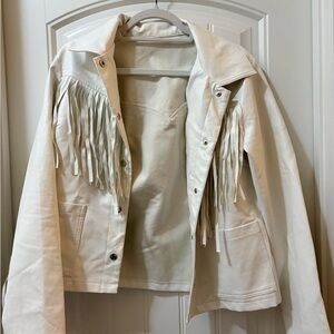 Women's White Fringe Jacket